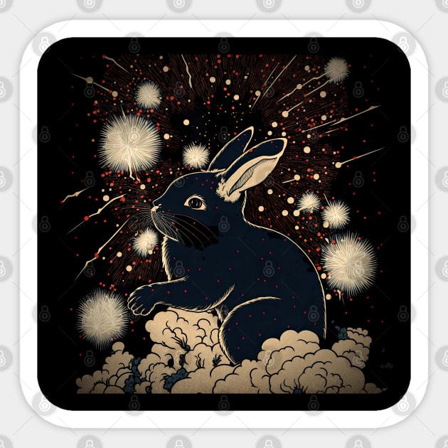 Chinese New Year - Year of the Rabbit v2 (no text) Sticker by AI-datamancer